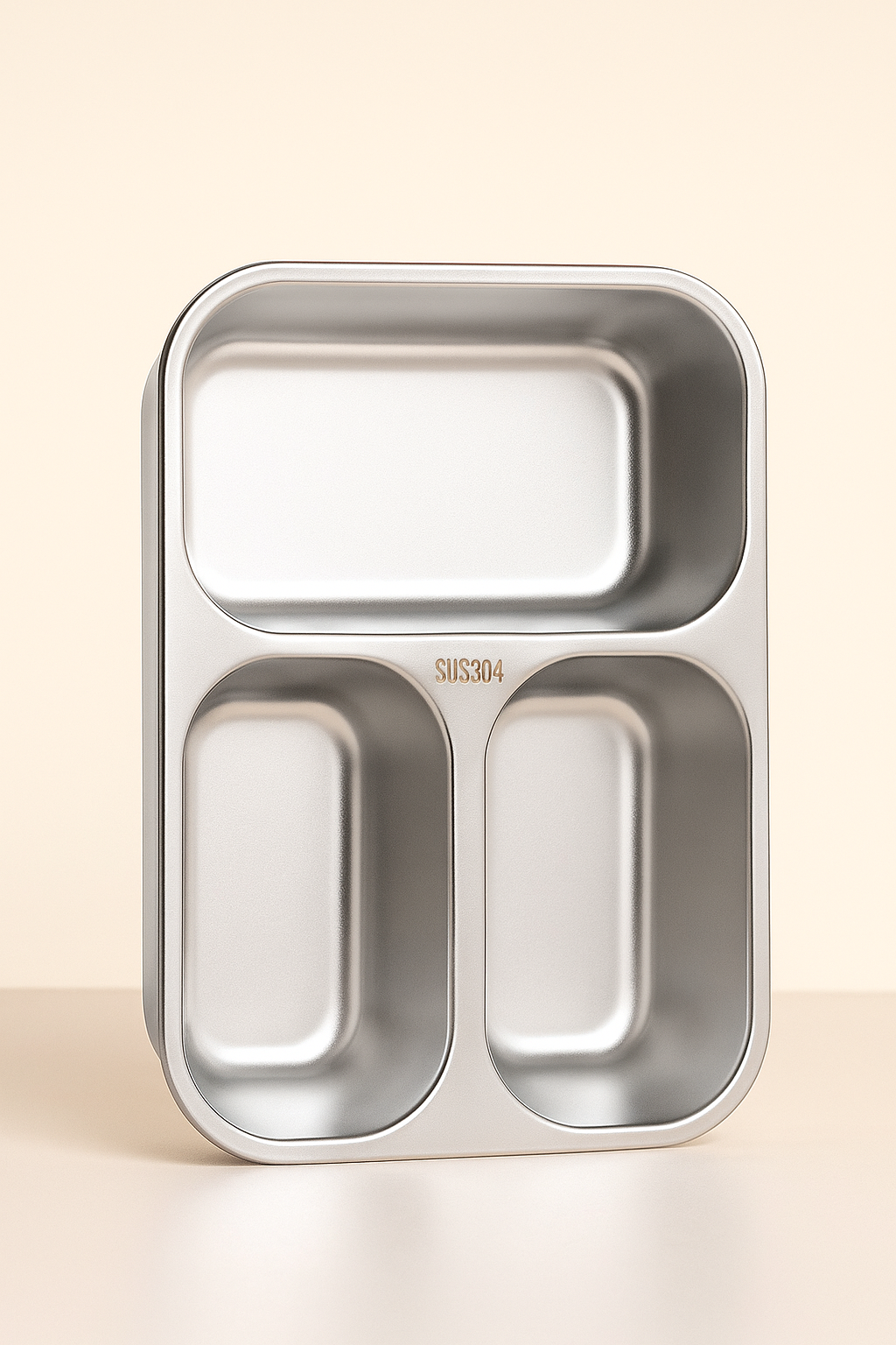 HUJOO Stainless Steel Lunch Box with 3 Compartments | Leak-Proof, BPA-Free, Freezer Safe Tiffin Box for Office, School & Travel