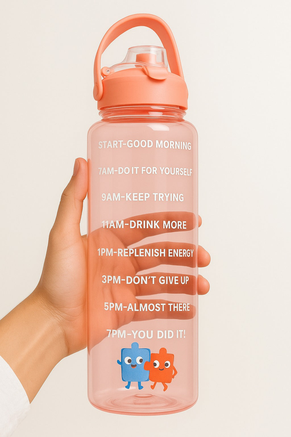 HUJOO 2-Liter Motivational Water Bottle with Time Markers & Flip Cap – BPA-Free, Leak-Proof, Butterfly Design